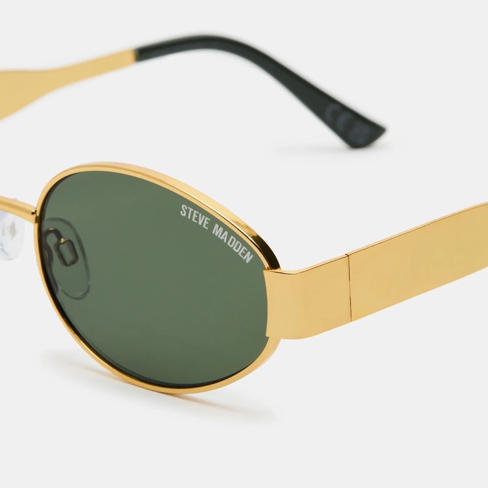 Steve Madden Gold Sunglasses with Dark Green Lenses
